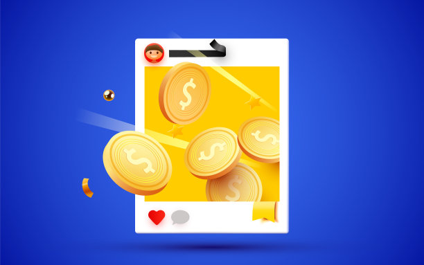 社交媒体相框爆款。货币化的概念。图片下载