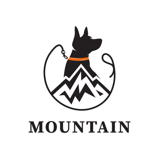 山狗象征。此标志也可用于宠物企业或宠物培训中心。会徽设计灵感图片下载