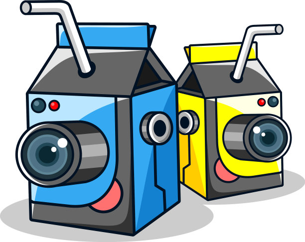 创意独特的吸管相机饮料图片下载