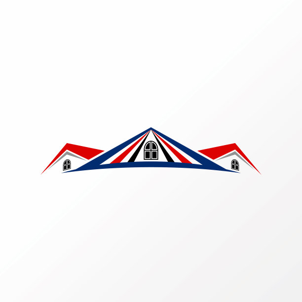 非常独特的简单的三维窗户三屋顶房子图片下载