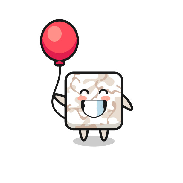 瓷砖吉祥物在玩气球图片下载