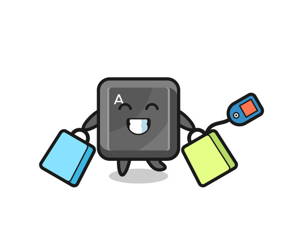 键盘按钮吉祥物卡通举行购物图片下载