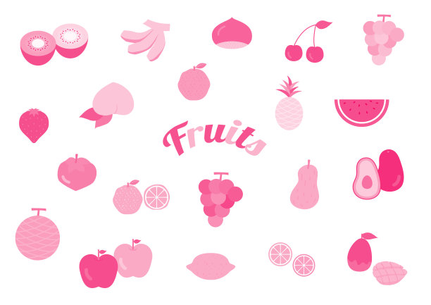 简单而扁平的水果插图图片下载