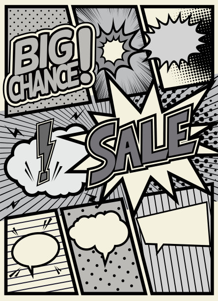 波普艺术漫画书杂志，演讲泡泡，气球，盒子信息图片下载