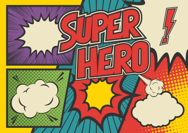 波普艺术漫画书杂志，演讲泡泡，气球，盒子信息图片下载