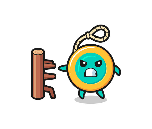 Yoyo卡通形象是一个空手道斗士图片下载