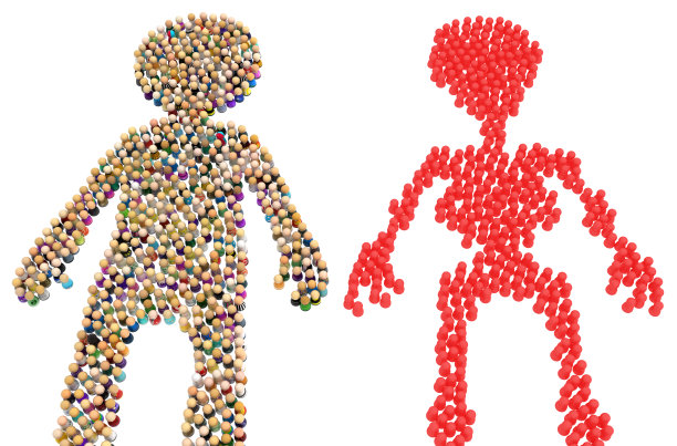 卡通人群图，红色骷髅图片下载