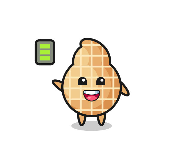 花生吉祥物性格充满活力的姿态图片下载