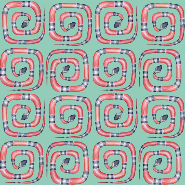 珊瑚蛇的几何无缝图案图片下载