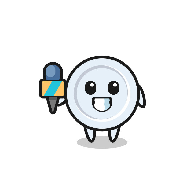 人物吉祥物盘为新闻记者图片下载