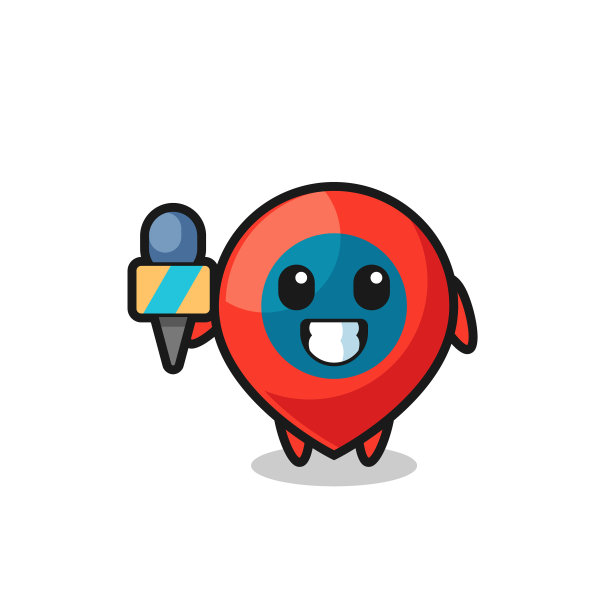 人物吉祥物的位置符号作为新闻图片下载