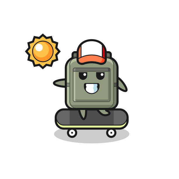 书包角色骑滑板图片下载