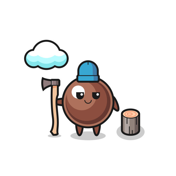 木薯珍珠作为樵夫的卡通人物图片下载