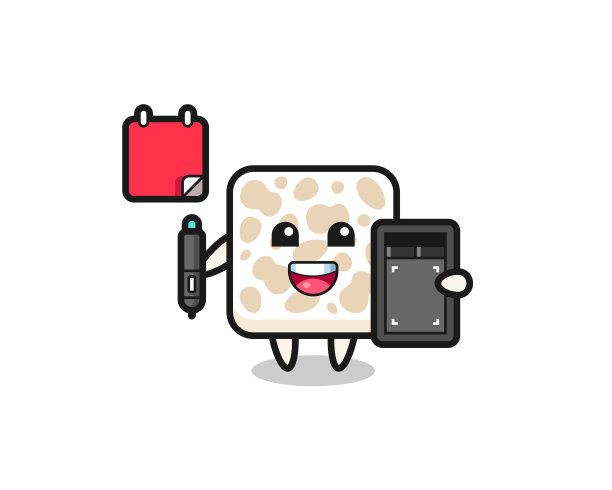 Tempeh吉祥物作为图形设计师图片下载