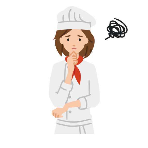 一个女厨师用手指托着下巴都站不稳图片下载