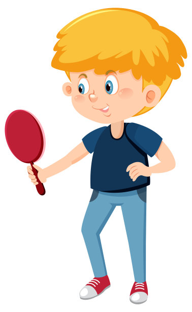 一个男孩拿着白色背景的手镜图片下载