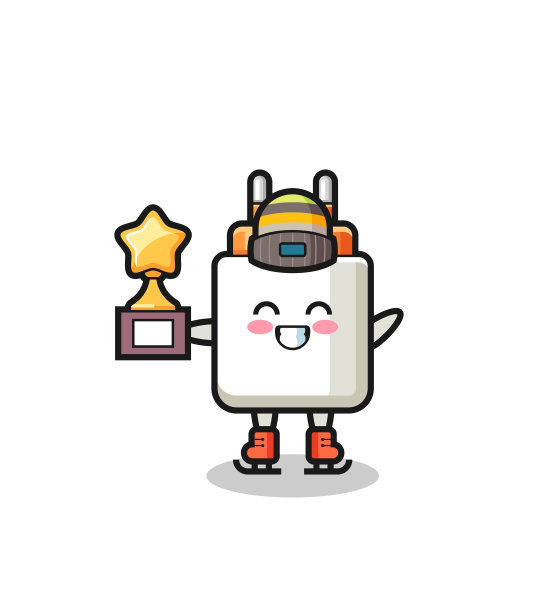 电源适配器卡通作为一个滑冰运动员图片下载