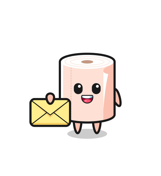 纸巾卷着黄色字母的漫画图片下载