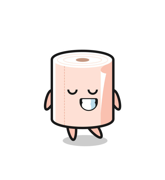带着害羞表情的纸巾卡通图片下载