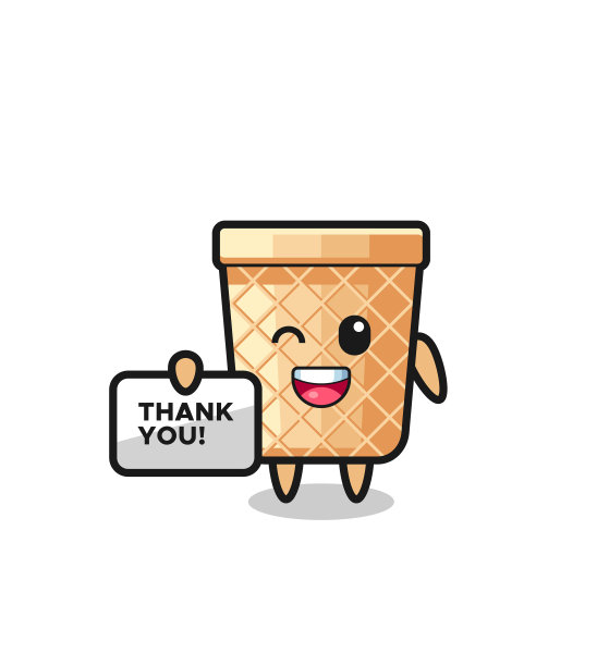 华夫饼筒的吉祥物举着横幅图片下载