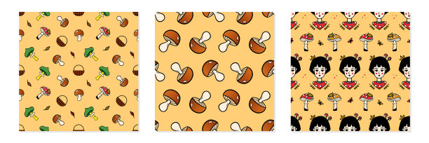 秋天的图案，蘑菇的叶子图片下载