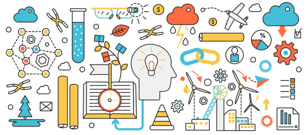 现代商业技术抽象人脑图片下载