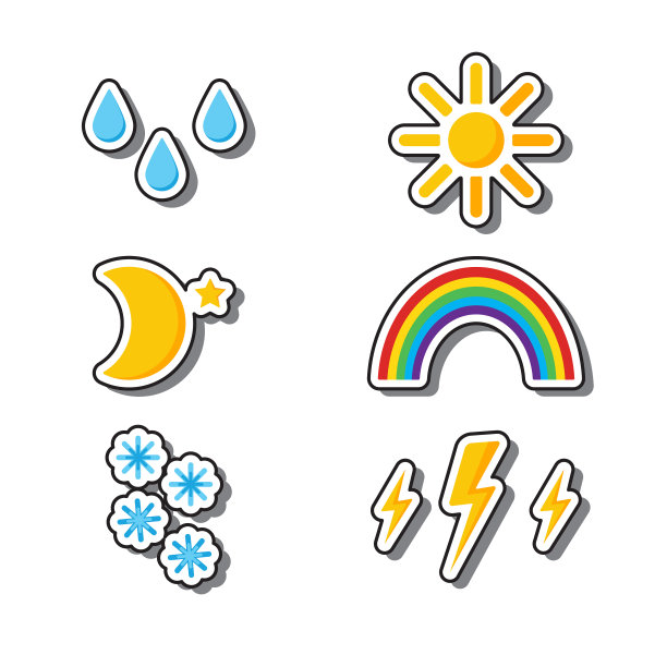 一套天气预报贴纸图片下载