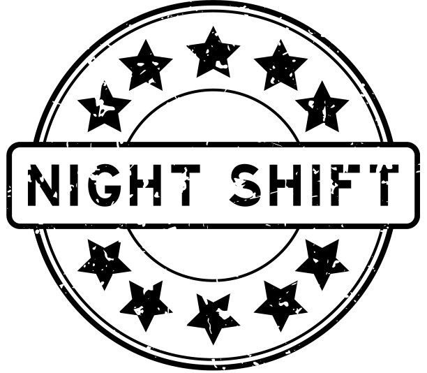 Grunge黑色夜班词与明星图标图片下载