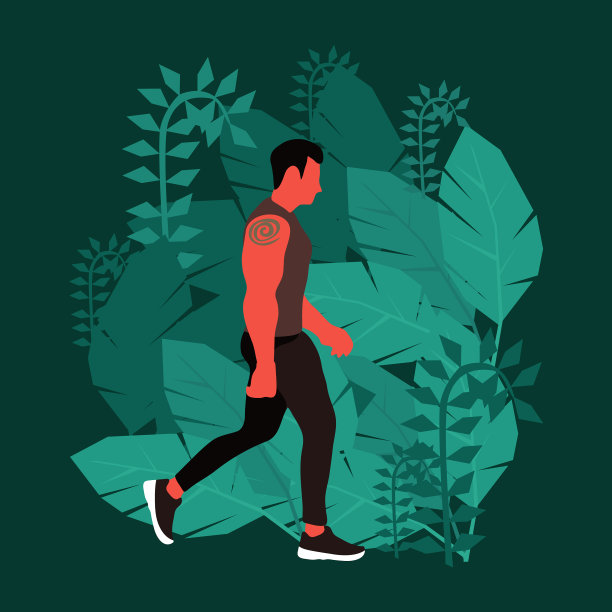 男人在大自然中慢跑图片下载