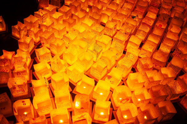 一群漂浮的灯笼图片下载