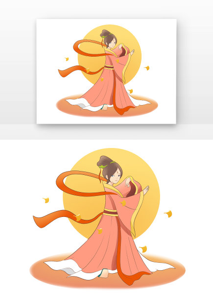 古风女孩赏月图片下载