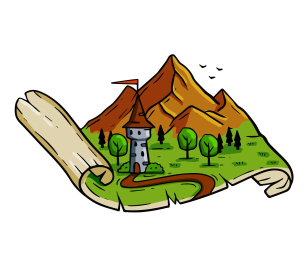 塔上的地图幻想景观图片下载