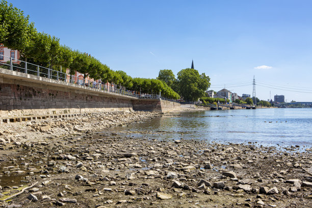 莱茵河-异常低的水位图片下载