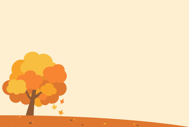 简单可爱的秋天树背景插图图片下载