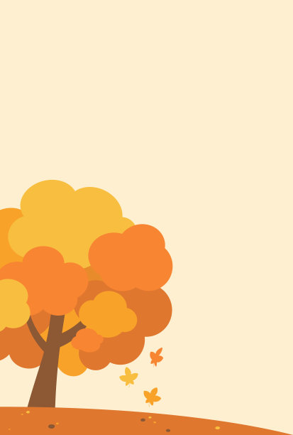 简单可爱的秋天树背景插图图片下载