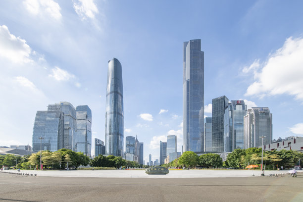 中国广州珠江新城CBD天际线图片下载