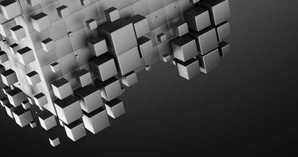 抽象的广场背景。技术多边形设计3d渲染，黑色图片下载