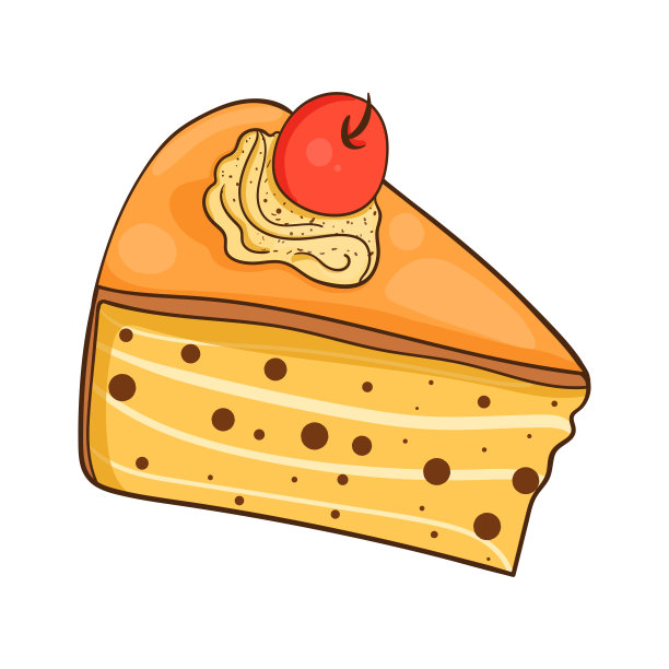 矢量剪纸与美味的蛋糕。蛋糕插图。图片下载