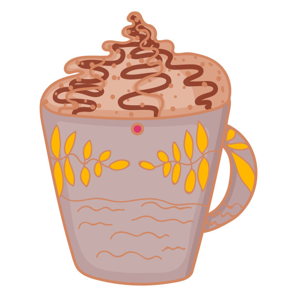 矢量剪纸与美味的咖啡。咖啡插图。图片下载