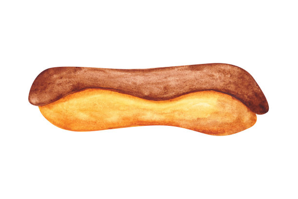 小饼。白色背景上孤立的甜甜圈。水彩甜甜圈插图。手绘美味的釉面巧克力甜点剪纸。单一的面包店对象。可爱的甜甜圈图标为标志和更多。图片下载