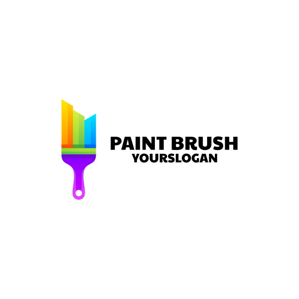 彩色油漆刷logo设计图片下载