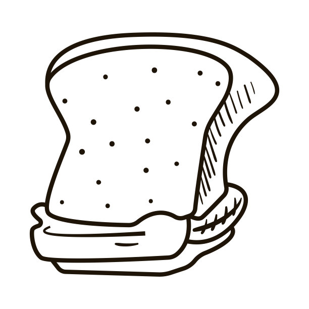 美味的手绘面包。涂鸦矢量插图贺卡，海报，贴纸和季节设计。孤立在白色背景。图片下载