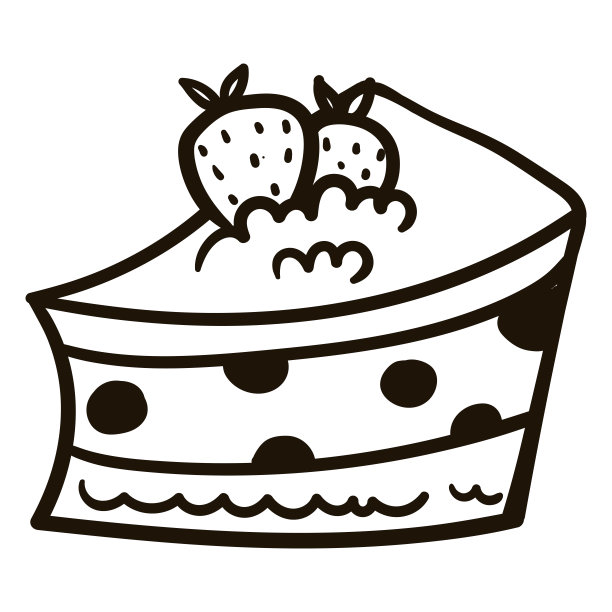 单手画蛋糕。涂鸦矢量插图。孤立在白色背景。图片下载