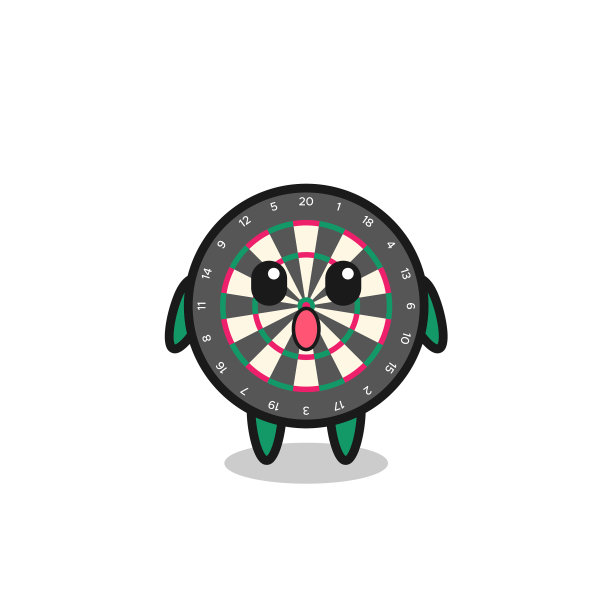 飞镖板卡通人物的惊奇表情图片下载