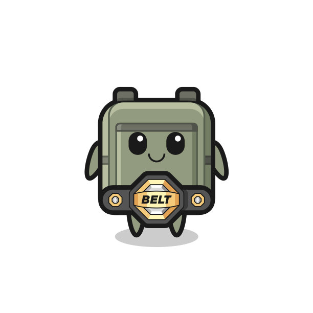 综合格斗斗士书包吉祥物带腰带图片下载