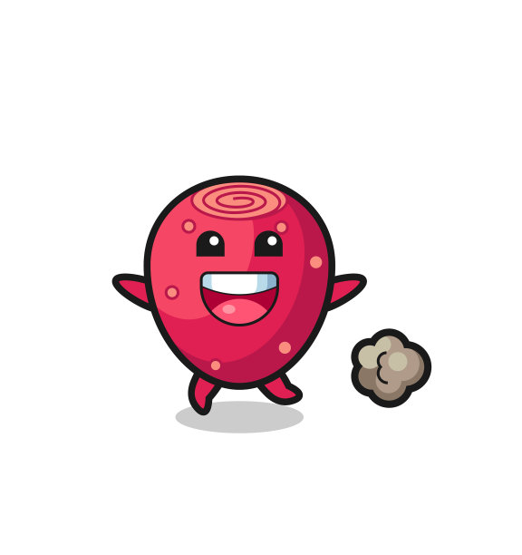 快乐仙人球卡通与跑步姿势图片下载