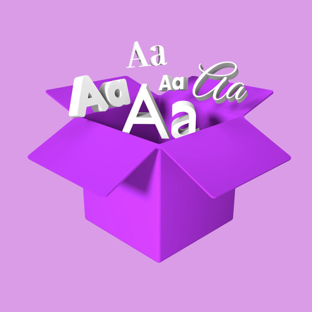 风格化的3D字体框插图图片下载