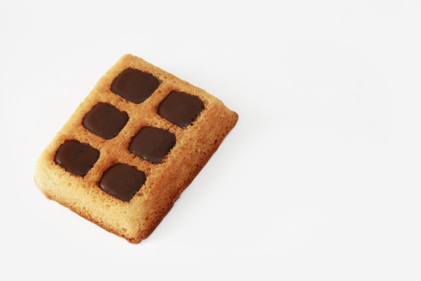 甜烤比利时华夫饼，白底巧克力图片下载