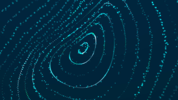 科幻背景。多粒子数字波。大数据可视化。节日展示模板。3 d图片下载