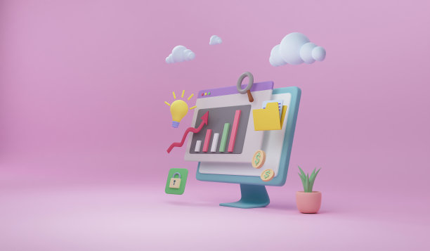 在线营销，财务报表图表，数据分析，绣箭目标规划。3 d渲染图图片下载